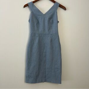 Banana Republic|Light Blue Denim Structured V-Neck Mini Dress